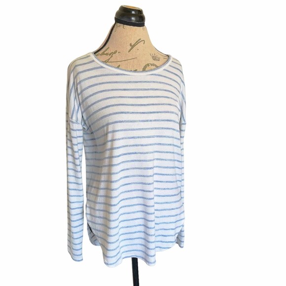 Banana Republic Womens Sweater Knit Striped Round Hemmed Coastal Size Small - Picture 5 of 12